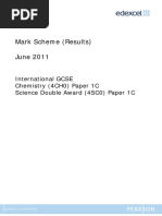 Mark Scheme (Results) June 2011: International GCSE Chemistry (4CH0) Paper 1C Science Double Award (4SC0) Paper 1C