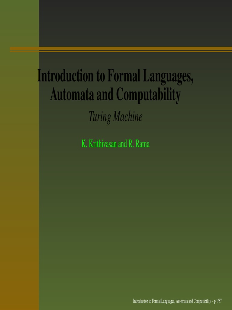 Introduction To Formal Languages, Automata and Computability | PDF ...