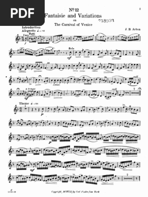 Arban Carnival Of Venice Trumpet Pdf
