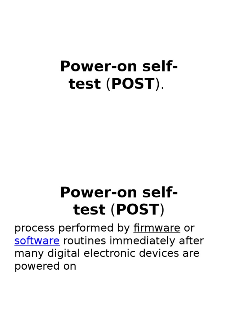 Power On Self Test PDF