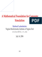 A Mathematical Foundation For Computer Simulation: Virginia Bioinformatics Institute at Virginia Tech