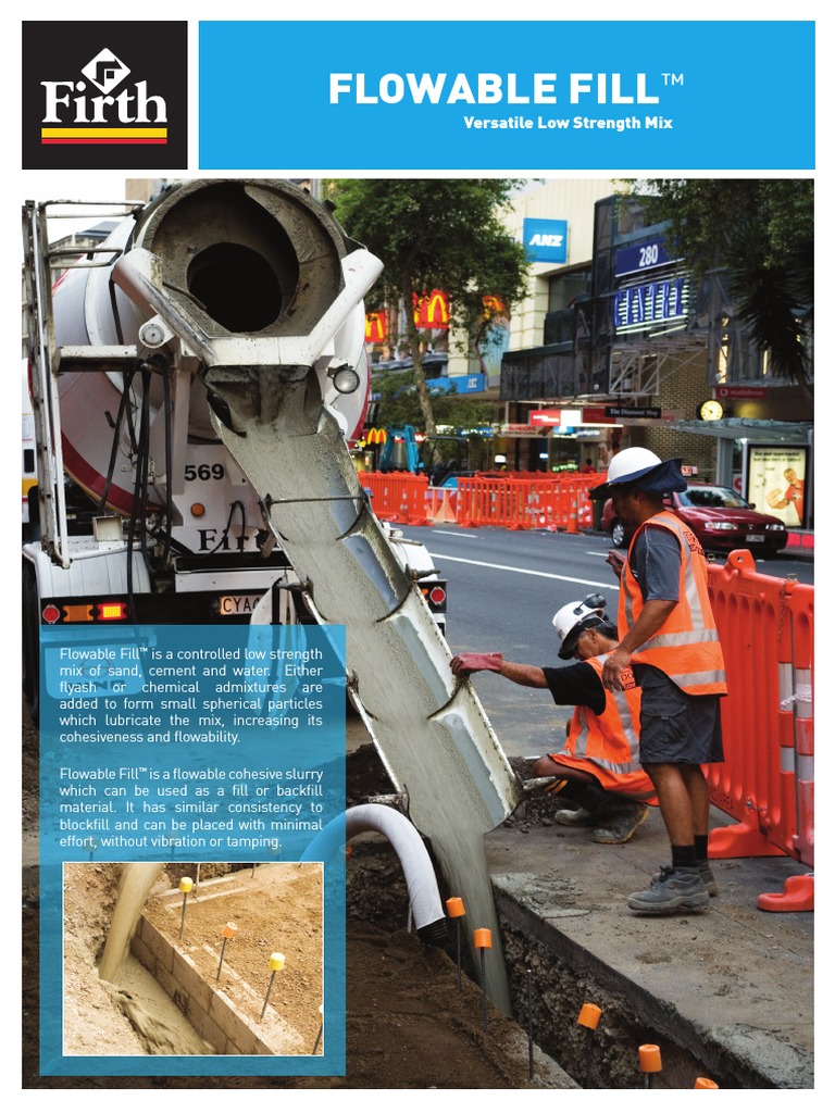 Flowable Fill Versatile Low Strength Mix PDF Concrete Pump