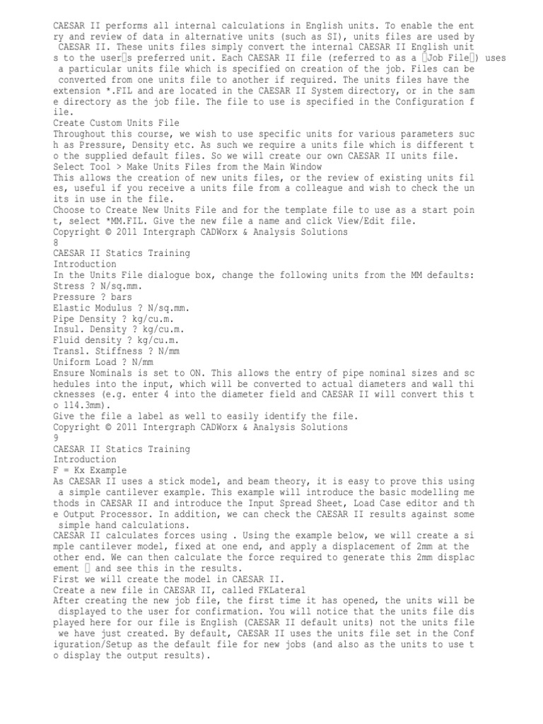 Caesar Static Analysis | PDF | Computer File | Pipe (Fluid Conveyance)