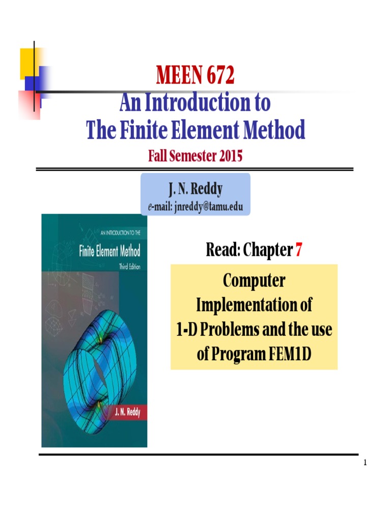 FEM1D Finite Element Method Guide | PDF | Finite Element Method ...