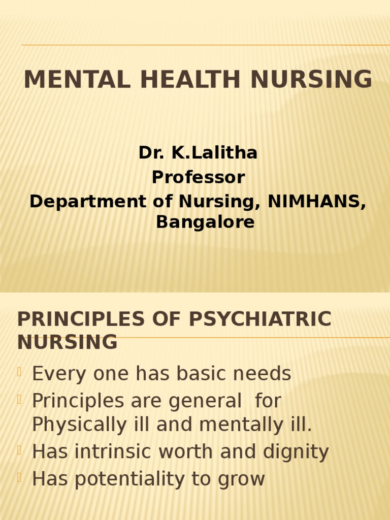 Principles of Psychiatric Nursing | PDF | Psychiatric And Mental Health ...