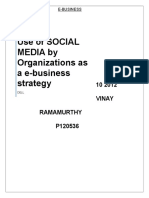 Use of Social Media by Organizations As A E-Business Strategy