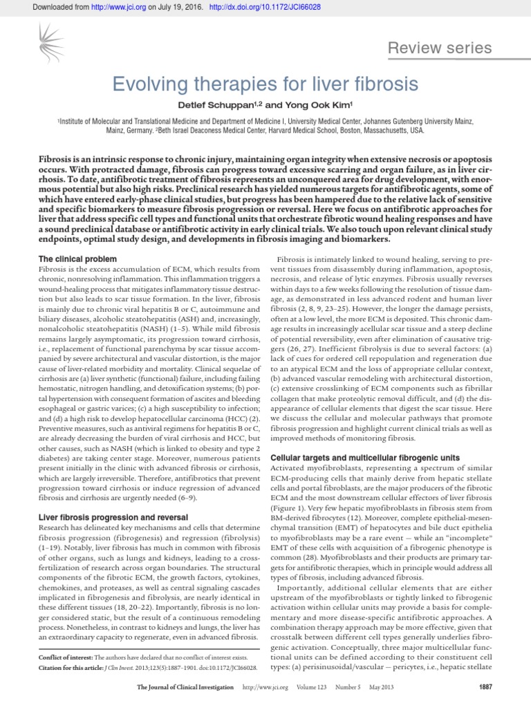 Evolving Therapies For Liver Fibrosis | PDF | Macrophage | Cirrhosis