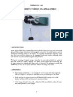 Experiment: Torsion of A Spiral Spring: Vibrations Lab