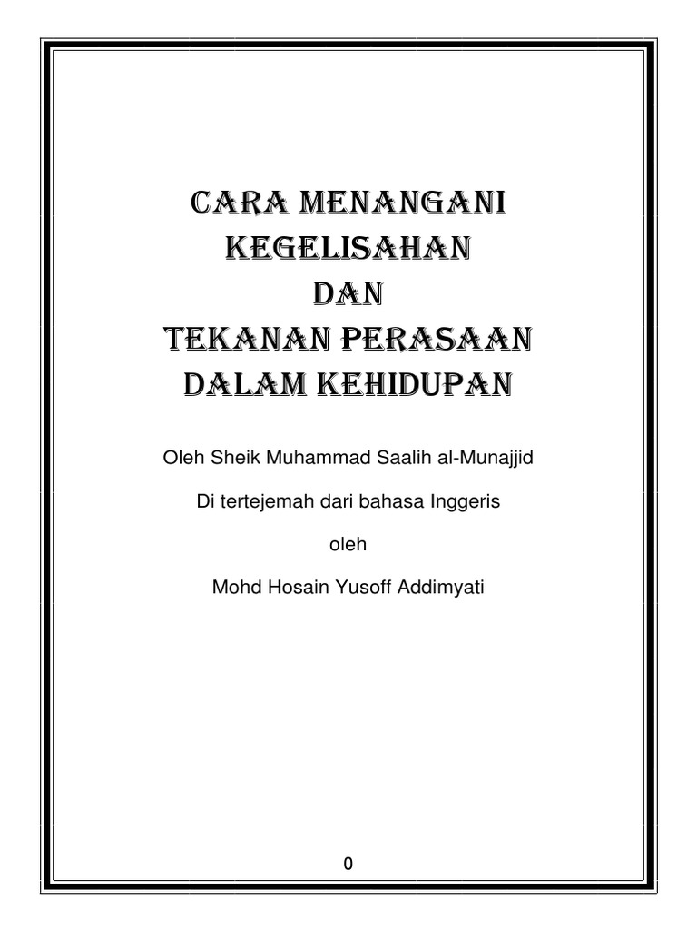 Cara Menangani Terkanan Perasaan Dan Kesusahan Pdf