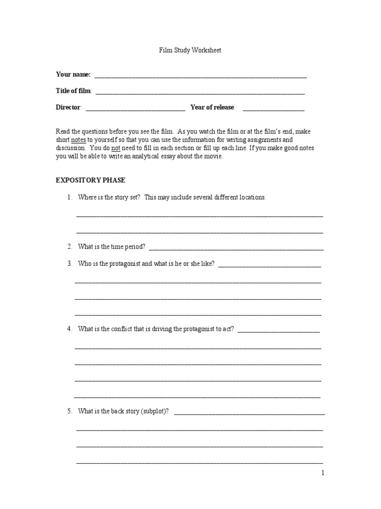 worksheet Film Study Worksheet web ap film study work sheet