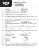 Fiitjee Pune Centre: Practice Set