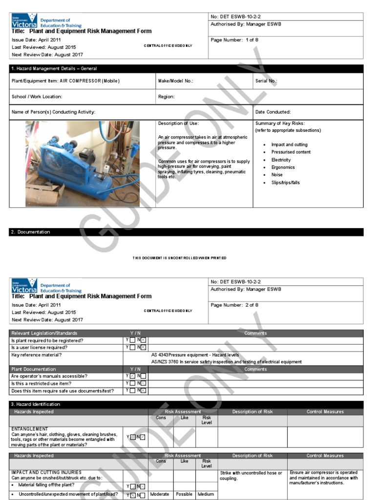 Air Compressor Risk Assessment Guide | PDF | Risk | Risk Management