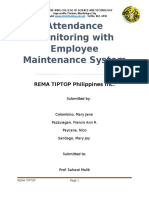 Attendance Monitoring With Employee Maintenance System: REMA TIPTOP Philippines Inc