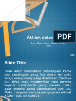 Akhlak Dalam Melakukan Pekerjaan