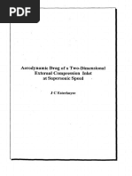 Aerodynamics Drag of A Two-Dimensional External Compression Inlet at Supersonic Speed