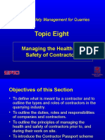 Topic Eight: Managing The Health and Safety of Contractors