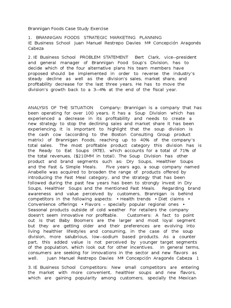 Brannigan foods essay 04 image