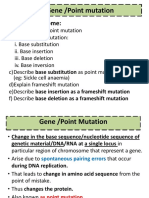 7.2 Gene /point Mutation: Learning Outcome