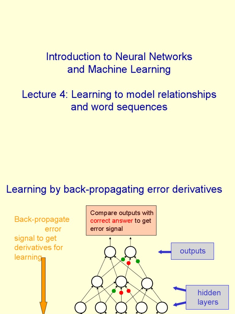 Introduction To Neural Networks and Machine Learning Lecture 4 ...