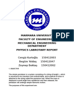 Marmara University Faculty of Engineering Mechanical Engineering Department Physics Labrotary Report