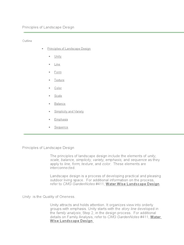 Principles of Landscape Design | PDF | Shape | Color