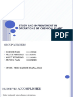 Study and Improvement in Operations of Chemical Plant