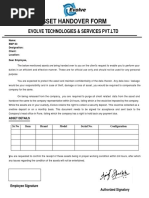 Handover Agreement Template