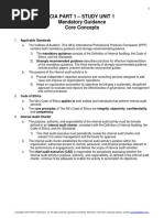 Cia Part 1 - Study Unit 1 Mandatory Guidance Core Concepts: Applicable Standards