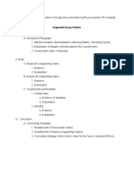 Argument Essay Outline