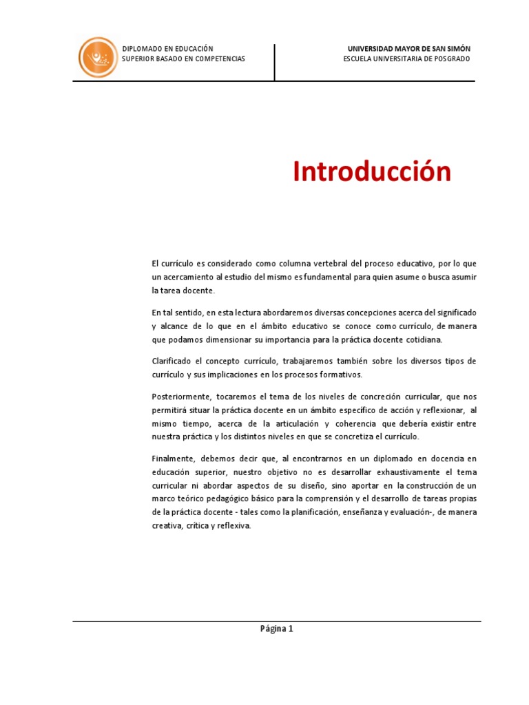 Importancia del Currículo en Educación | PDF | Plan de estudios ...