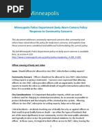 Response to Community Concerns About MPD Body Camera Policy