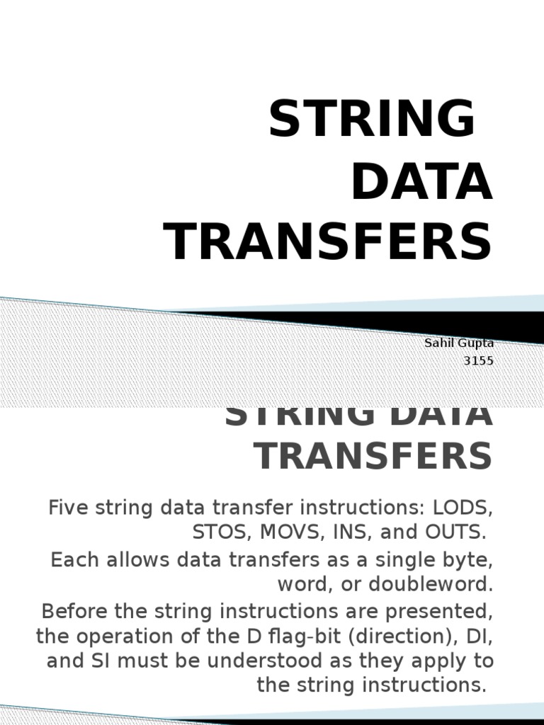 String Data Transfers | PDF | Input/Output | Instruction Set