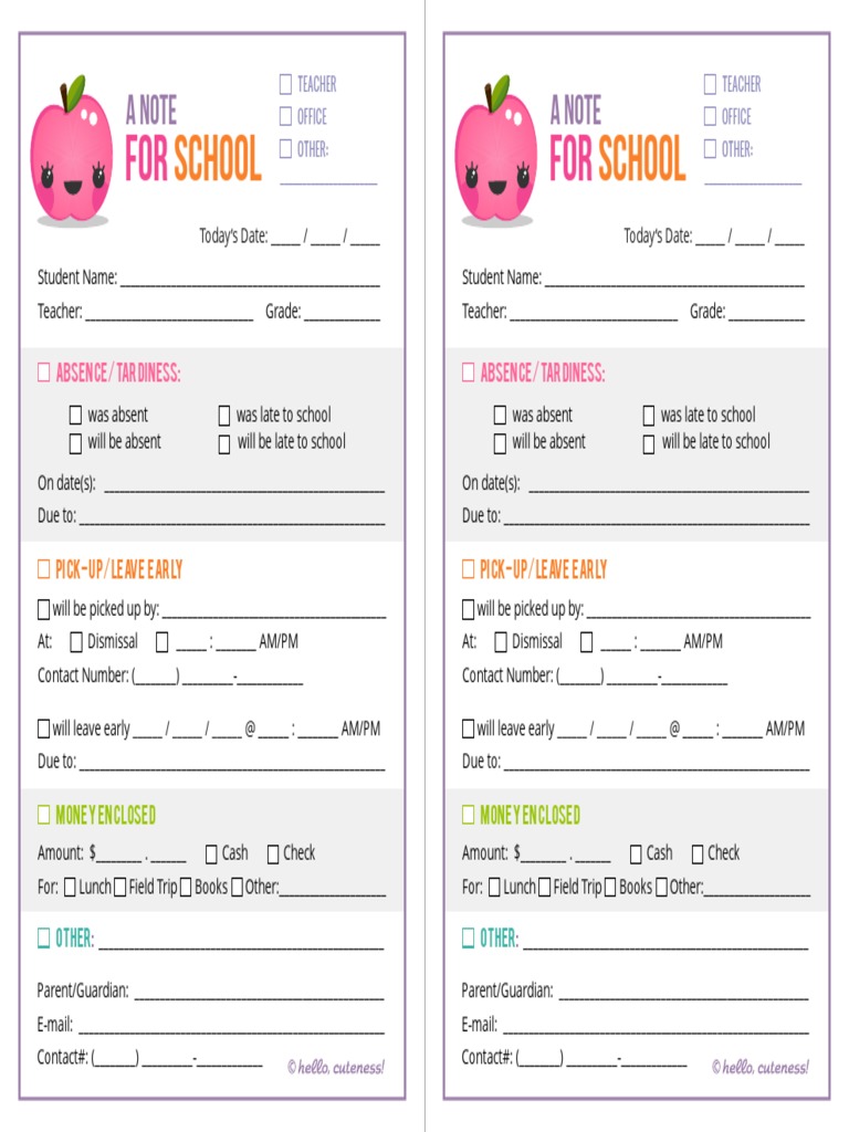School Absence Notification Form | PDF | Career & Growth | Wellness