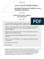 Alan Woods and Cara Woods v. Burlington Northern Railroad Company, 818 F.2d 753, 11th Cir. (1987)