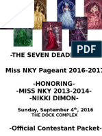 The Seven Deadly Sins-Miss NKY Pageant 2016-2017: Sunday, September 4, 2016