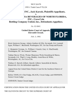 The Gas Pump, Inc., Jack Karesh v. General Cinema Beverages of North Florida, Inc., Coca-Cola Bottling Company United, Inc., 982 F.2d 478, 11th Cir. (1993)