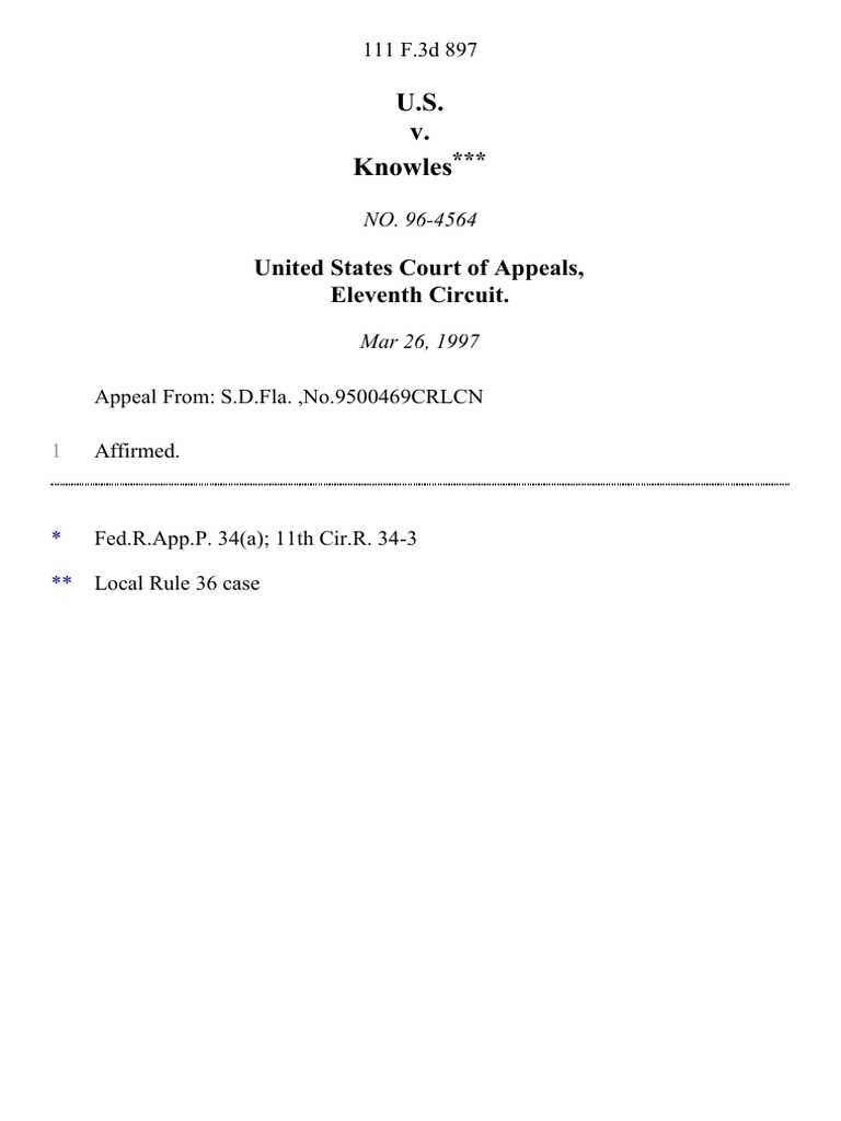 U.S. v. Knowles Appeal Decision | PDF | Law