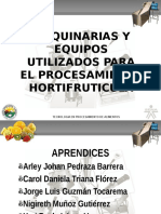 Maquinarias y Equipos Utilizados para El Procesamiento Hortifruticula