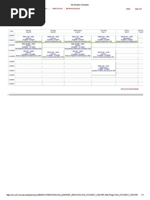 My Weekly Schedule 1