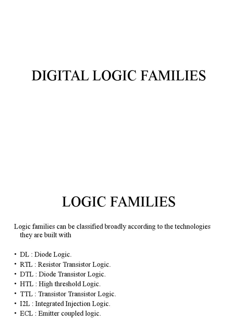 Digital Logic Families | PDF | Cmos | Mosfet