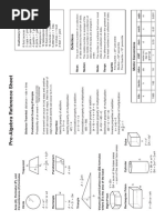 Geometry Cheat Sheet 3d Shape Formulas | PDF | Area | Volume