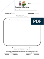 Counting Collections Recording Sheet With Estimates