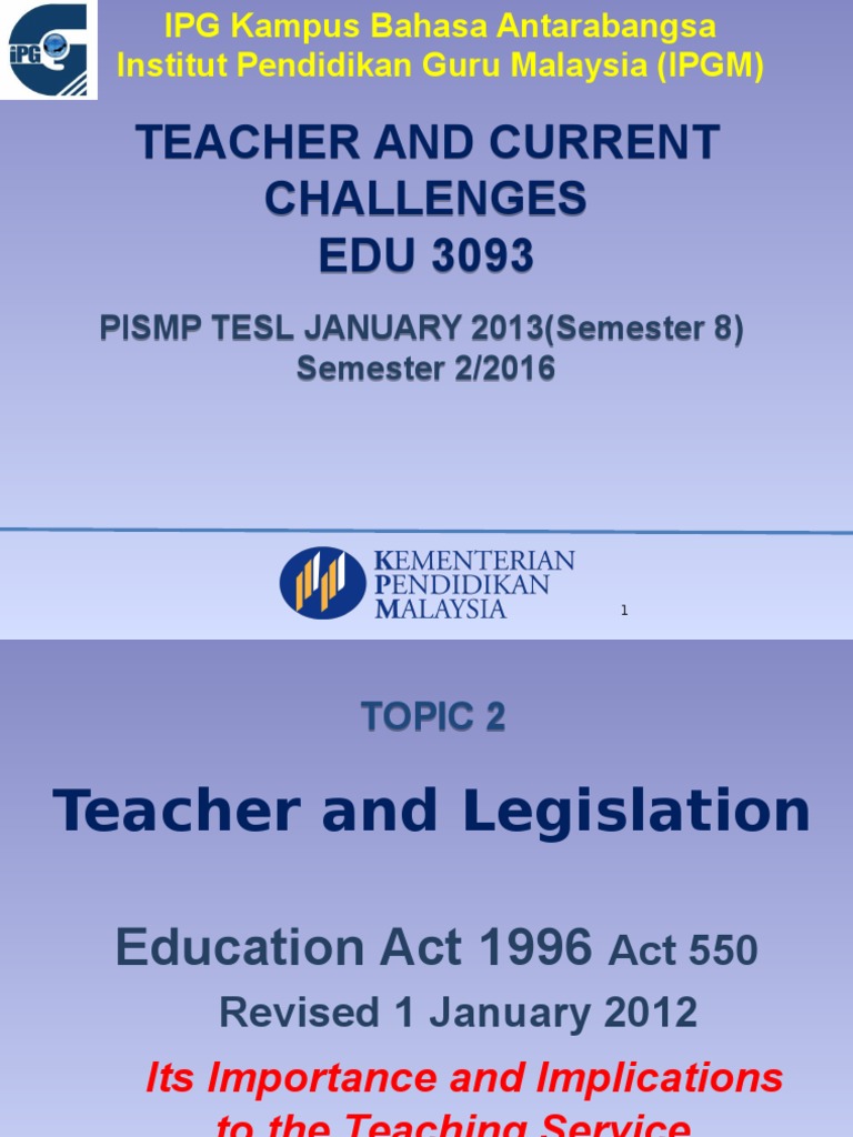 Edu3093i Education Act 1996 MR Guna PDF Preschool Kindergarten