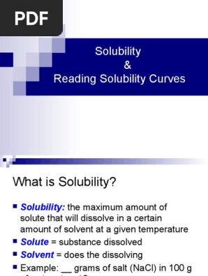 Solubility Examples