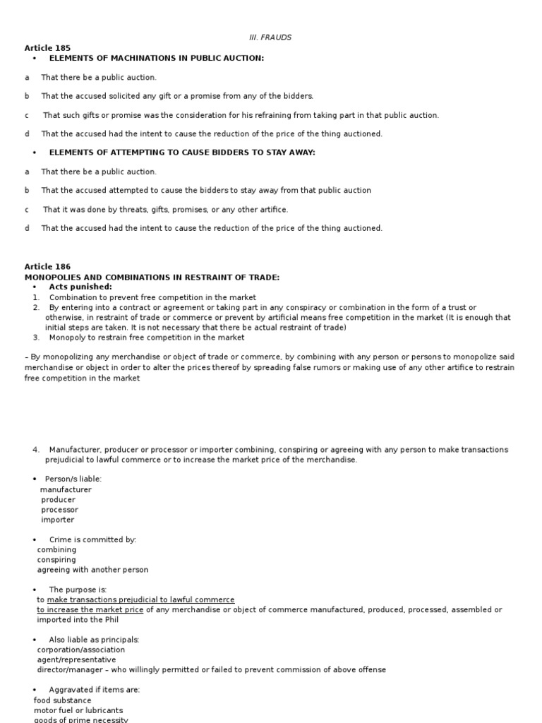 revised penal code notes and cases Bribery Prohibition Of Drugs