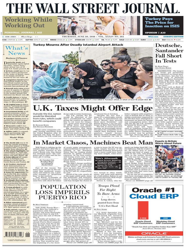 The Wall Street Journal Europe 30 June 2016 PDF Rodrigo Duterte
