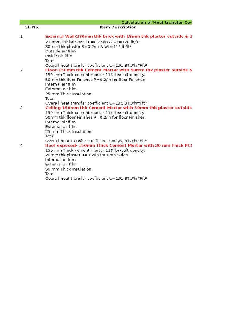 Heat Load Calculation for HVAC Design | PDF | Wall | Heat