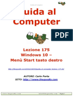Guida al Computer – Lezione 175 - Windows 10 - Menù Start tasto destro