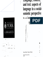 Language, Context and Text: Aspects of Language in A Social-Semiotic Perspective