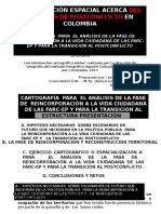 aproximación espacial al proceso de paz y reinserción de la insurgencia. 